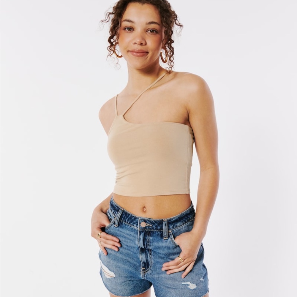 Multi way one shoulder tank top; Strappy tank top
